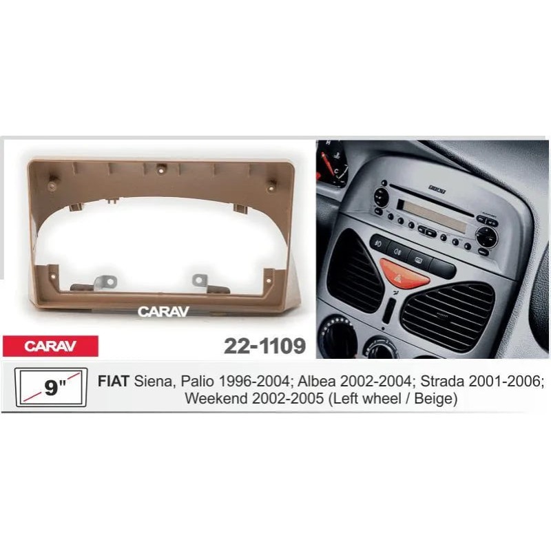 Sistem multimedia audio BORD 22-1109: 9-inch FIAT SIENA, PALIO 1996-2004, ALBEA 2002-2004, STRADA 2001-2006, WEEKEND 2002-2005 - A10D