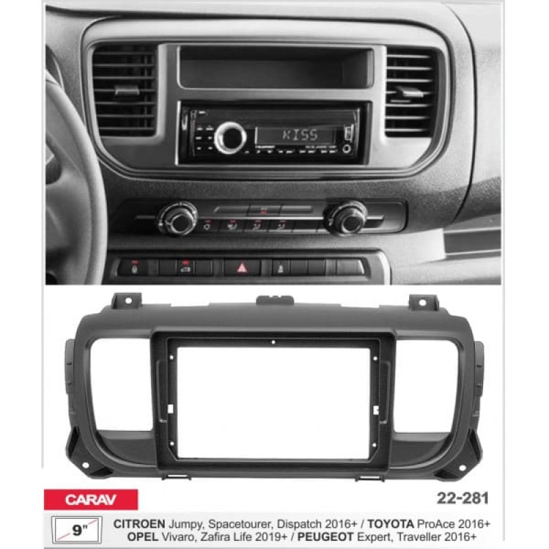 Штатная магнитола 22-281: 9-inch для PEUGEOT EXPERT, TRAVELLER 2016-2024 - N10Pro