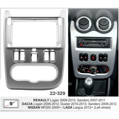 Sistem multimedia audio BORD 22-329: 9-inch DACIA LOGAN 2008-2012, DUSTER 2010-2013, SANDERO 2008-2012 - N10Pro