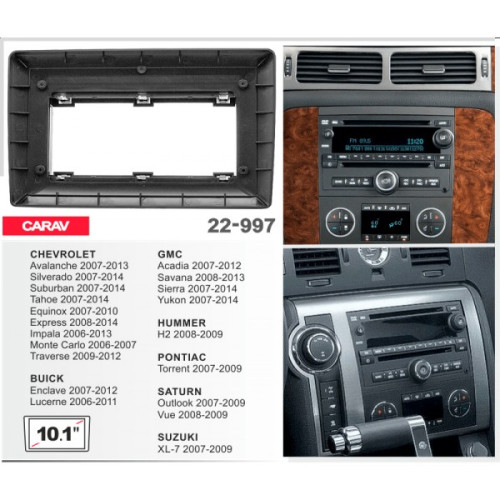 Штатная магнитола 22-997: 10.1-inch для CHEVROLET AVALANCHE, SUBURBAN, SILVERADO, TAHOE, EQUINOX, EXPRESS, IMPALA, MONTE CARLO, TRAVERSE - A10D
